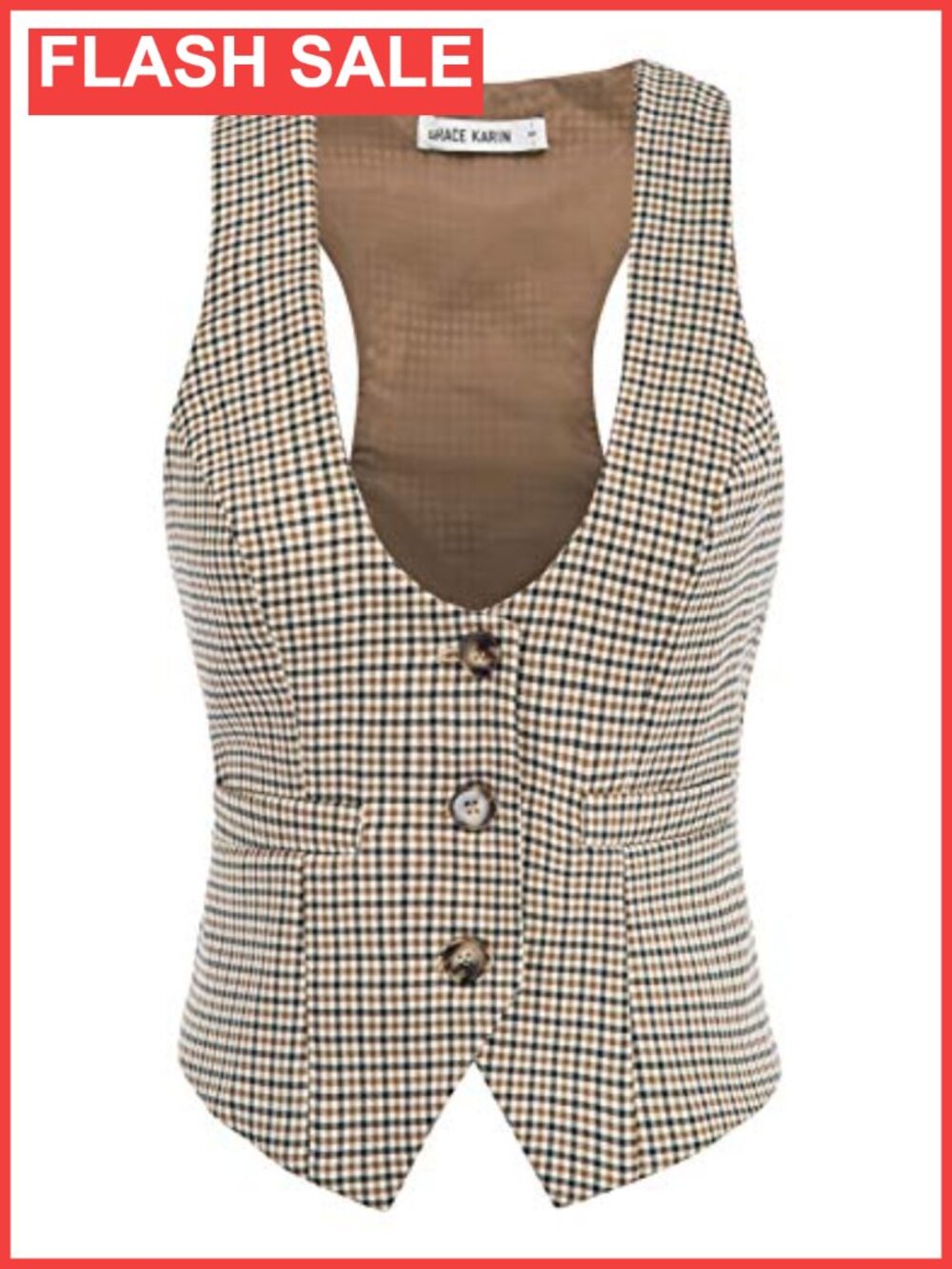 Womens Suit Vest Dressy Casual Sleeveless Button Waistcoat Work Office